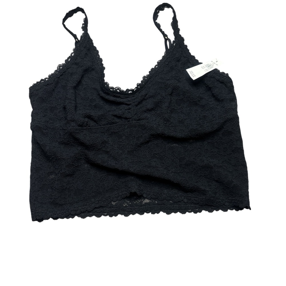 Aerie Black Floral Lace Crop Top Cami - NWT - Size small